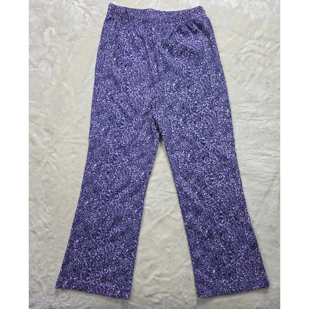 Vintage Specialty Kids Purple Fleece Hoodie Floral Pants Outfit Set 4T NWT